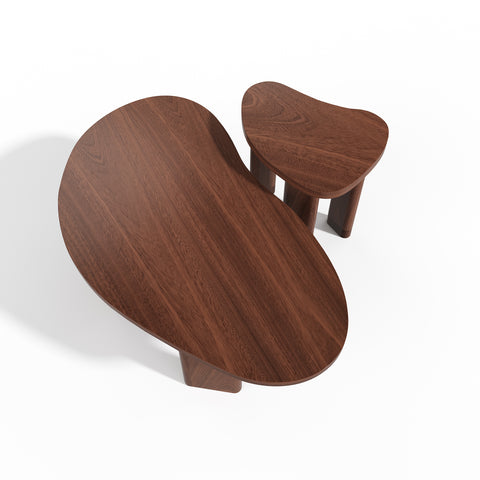 Lot de 2 tables basses gigognes SEVA Noyer