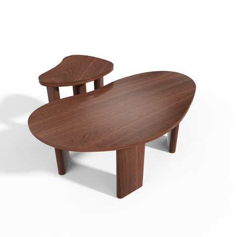 Lot de 2 tables basses gigognes SEVA Noyer