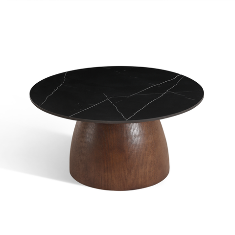 Table basse TAMI céramique et bois noyer 75cm