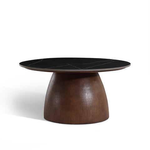 Table basse TAMI céramique et bois noyer 75cm