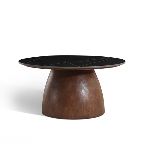 Table basse TAMI céramique et bois noyer 75cm