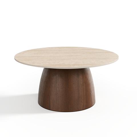Table basse TAMI céramique et bois noyer 75cm