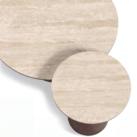 Table basse TAMI céramique et bois noyer 75cm
