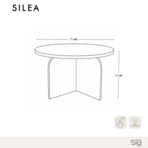 Table basse SILEA en marbre 70cm