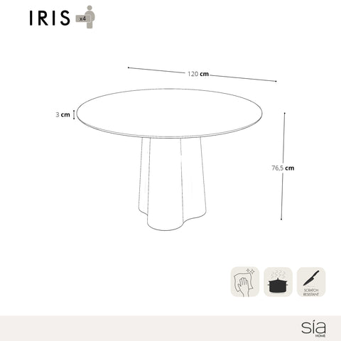 Table à manger IRIS micro ciment