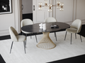 Table extensible XL MOON Céramique Pied Doré 150x76cm