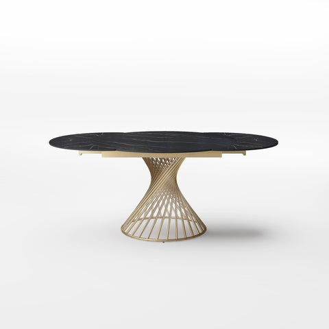 Table extensible XL MOON Céramique Pied Doré 150cm