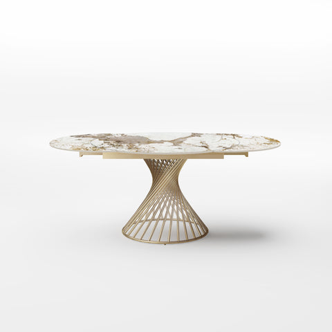 Table extensible XL MOON Céramique Pied Doré 150cm