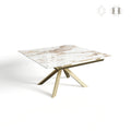 Table extensible Narcisse pied doré 150x90x76cm