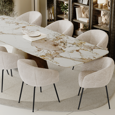 Table extensible VIVA pied bronze 160cm