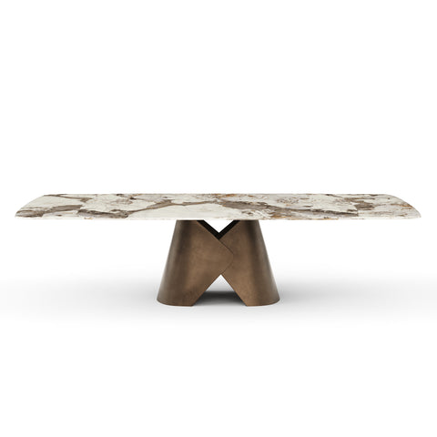 Table extensible VIVA pied bronze 160cm