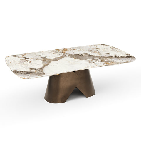 Table extensible VIVA pied bronze 160cm