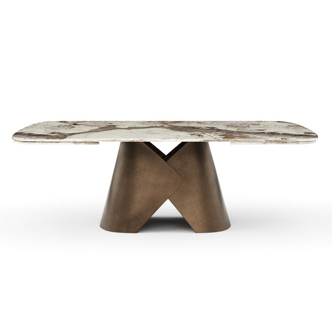 Table extensible VIVA pied bronze 160cm