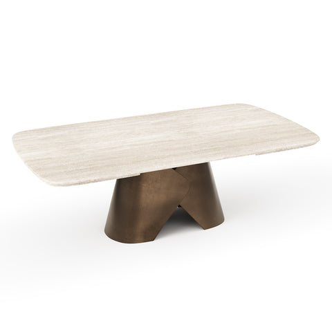 Table extensible VIVA pied bronze 160cm