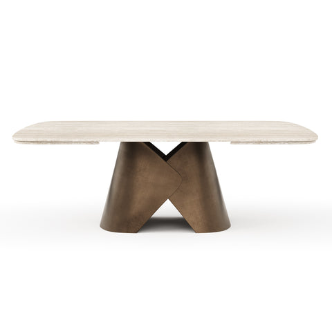 Table extensible VIVA pied bronze 160cm