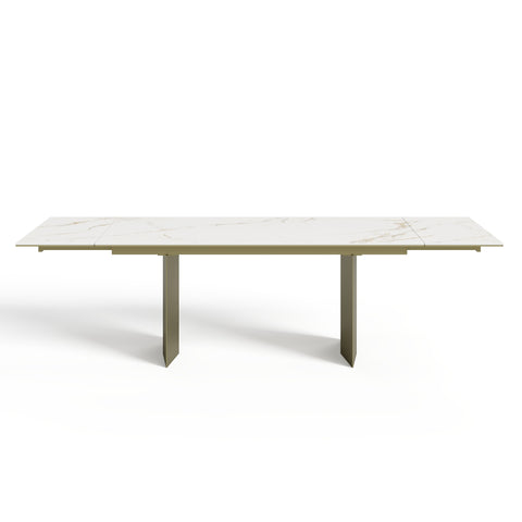 Table à manger extensible ROSE céramique et pieds dorés 180cm