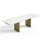 Table à manger extensible ROSE céramique et pieds dorés 180cm