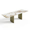 Table à manger extensible ROSE céramique et pieds dorés 180cm