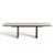 Table à manger extensible ROSE aspect travertin et pieds noirs 180cm