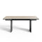 Table à manger extensible ROSE aspect travertin et pieds noirs 180cm