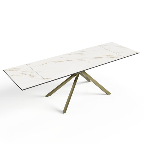 Table à manger extensible GINKO pieds dorés 180cm