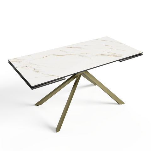 Table à manger extensible GINKO pieds dorés 180cm