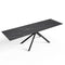 Table à manger extensible GINKO céramique effet marbre noir et pieds noirs 180cm