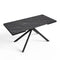 Table à manger extensible GINKO céramique effet marbre noir et pieds noirs 180cm