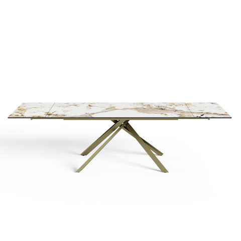 Table à manger extensible GINKO pieds dorés 180cm