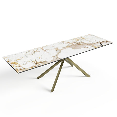 Table à manger extensible GINKO pieds dorés 180cm