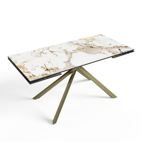 Table à manger extensible GINKO pieds dorés 180cm