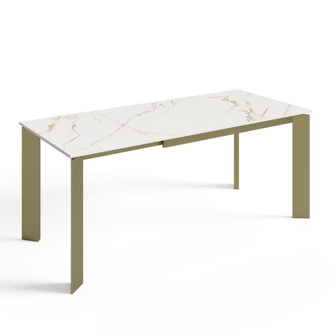 Table à manger extensible LINEA pieds dorés 140cm