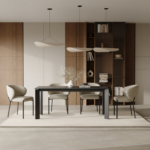 Table à manger extensible LINEA pieds noirs 140/190cm