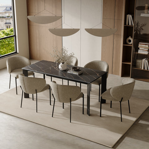 Table à manger extensible LINEA pieds noirs 140/190cm