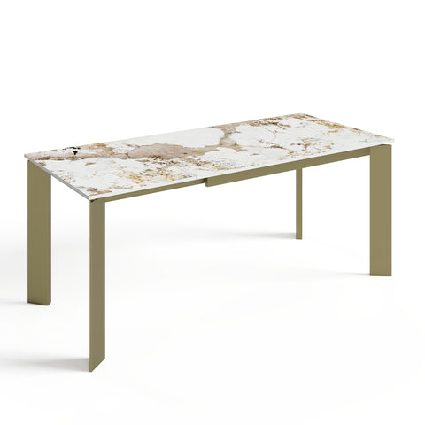 Table à manger extensible LINEA pieds dorés 140cm