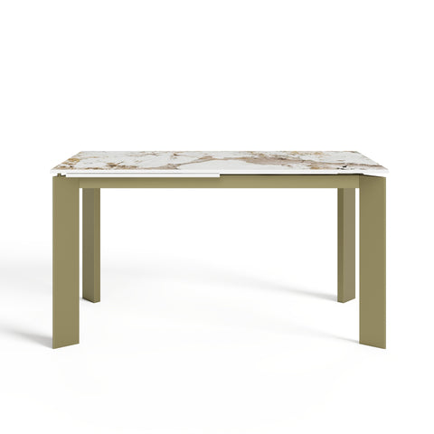 Table à manger extensible LINEA pieds dorés 140cm