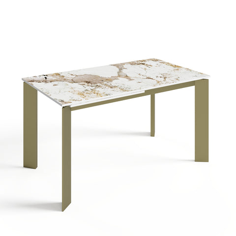 Table à manger extensible LINEA pieds dorés 140cm
