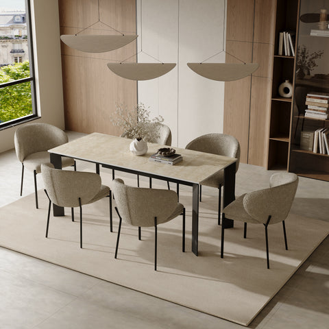 Table à manger extensible LINEA pieds noirs 140/190cm