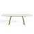 Table à manger extensible DAHLIA céramique effet marbre blanc et pieds dorés 180cm