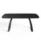 Table à manger extensible DAHLIA céramique effet marbre noir et pieds noirs 180cm