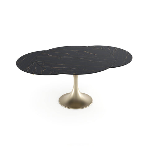 Table extensible JACINTHE pied doré 120cm