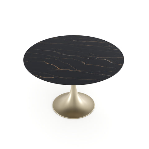 Table extensible JACINTHE pied doré 120cm