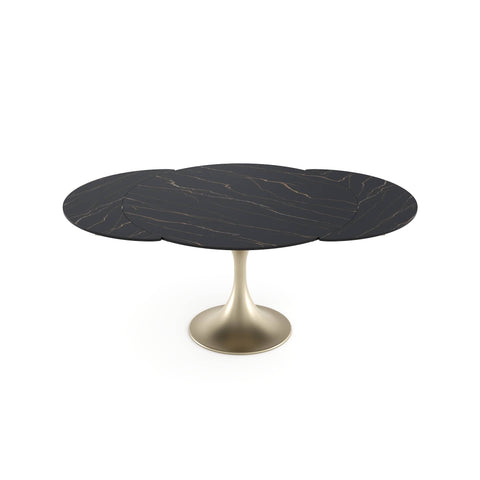 Table extensible JACINTHE pied doré 120cm