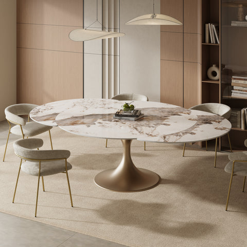 Table extensible JACINTHE pied doré 120cm