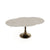 Table extensible JACINTHE aspect Travertin et pied bronze 120cm