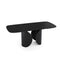 Table extensible FLORA effet marbre noir pied noir 160cm