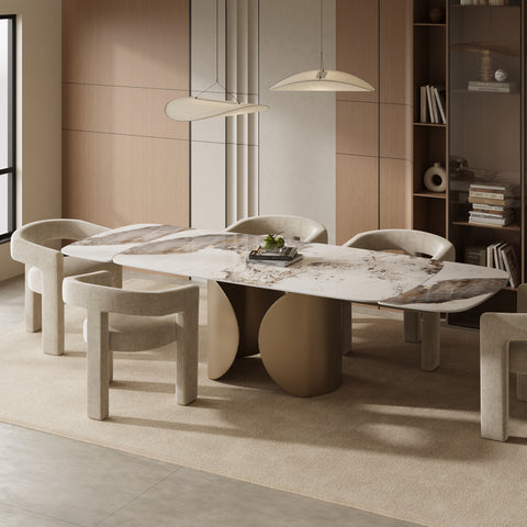 Table extensible FLORA Pandora pied doré 160cm