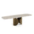 Table extensible FLORA aspect Travertin pied bronze 160cm