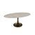 Table à manger NYMPHÉA Aspect travertin pied bronze 160cm