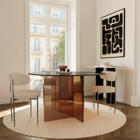 Table à manger SIENNA en verre 120cm